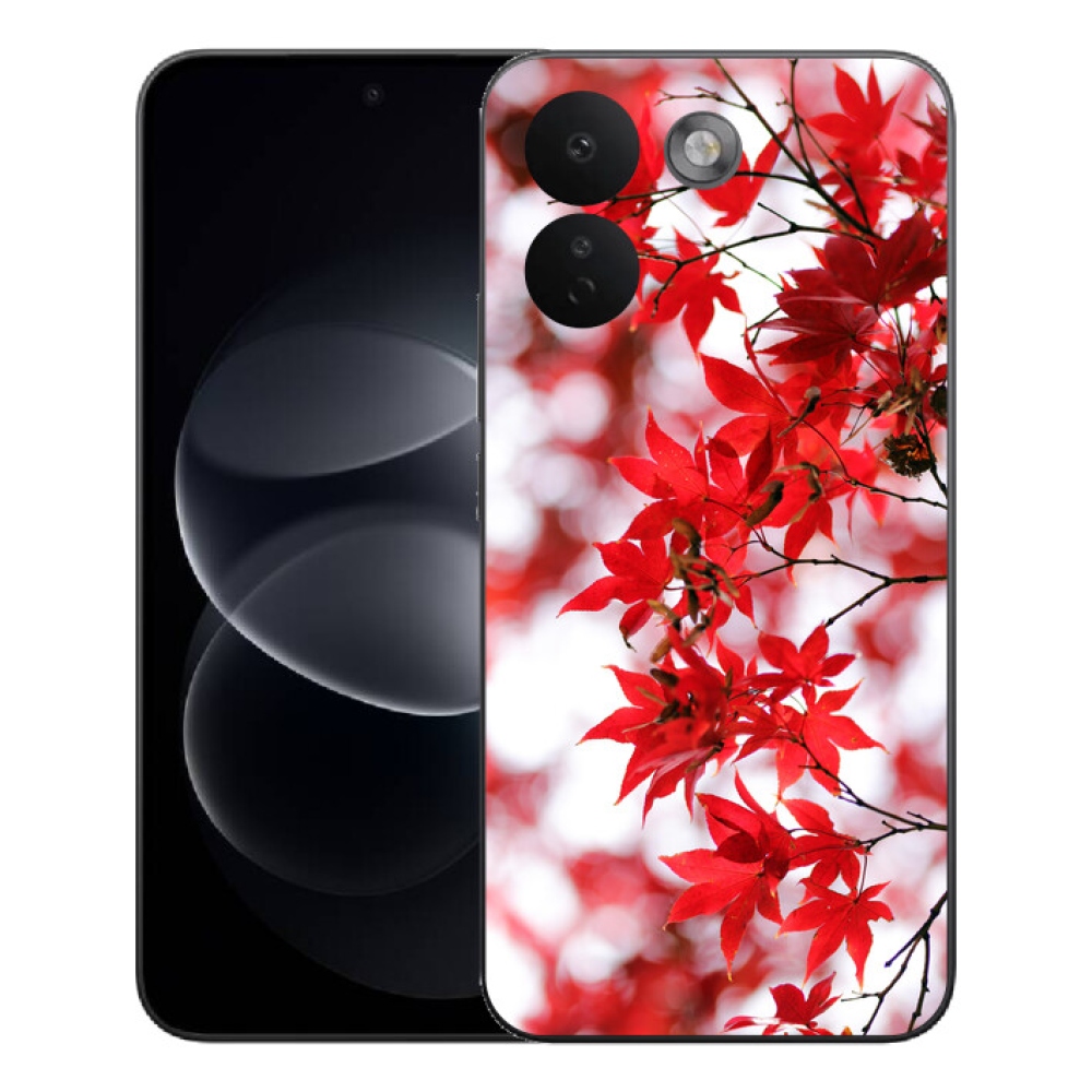 Gélový kryt mmCase na Xiaomi Redmi Note 17 Pro Max 5G - červené listy