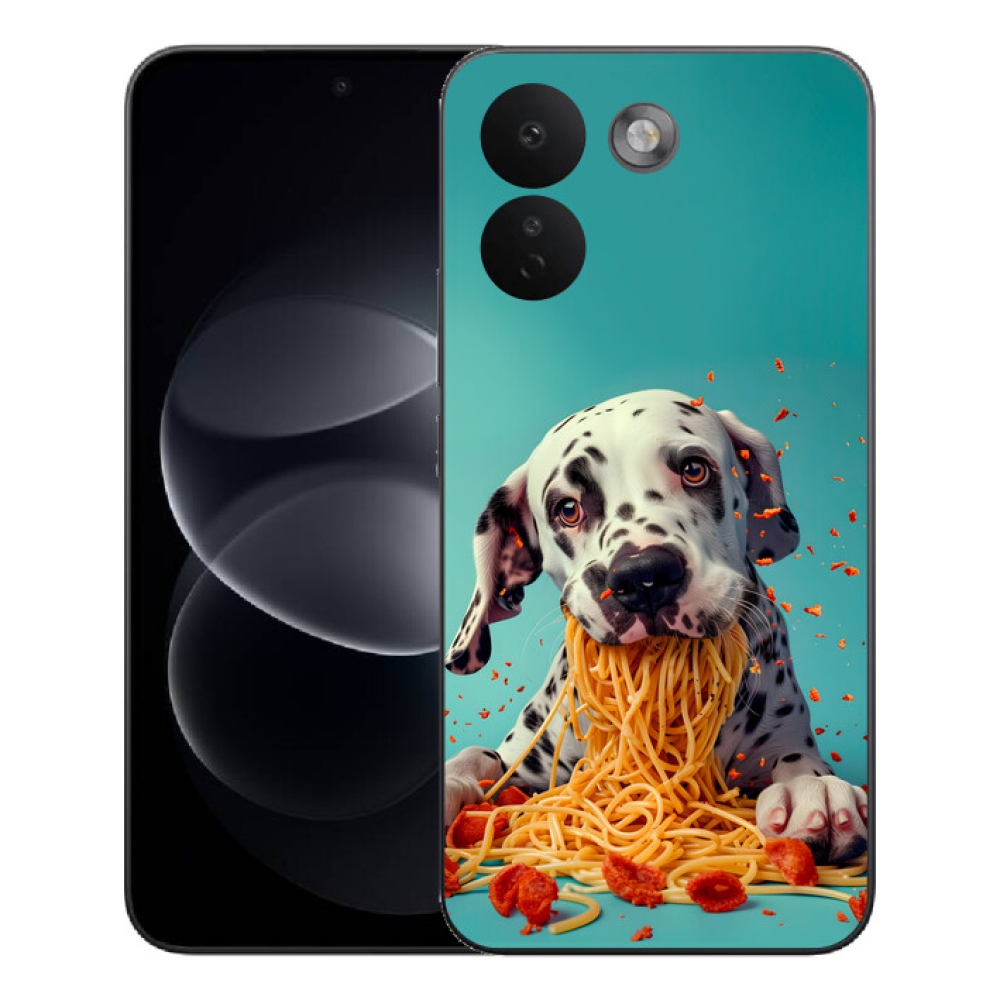 Gélový kryt mmCase na Xiaomi Redmi Note 17 Pro Max 5G - dalmatín a špagety
