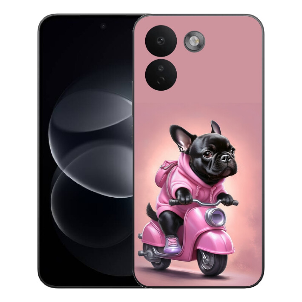 Gélový kryt mmCase na Xiaomi Redmi Note 17 Pro Max 5G - francúzsky buldoček na skútri