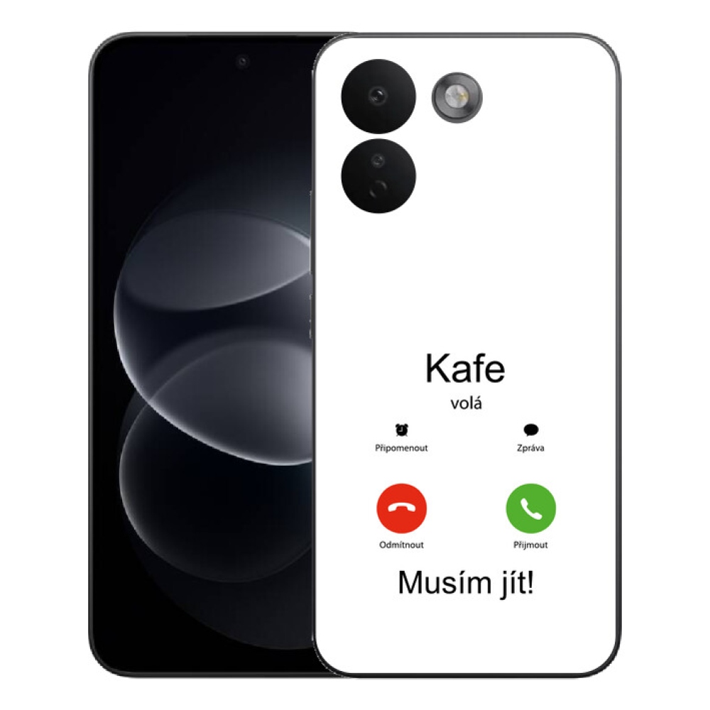 Gélový kryt mmCase na Xiaomi Redmi Note 17 Pro Max 5G - káva volá biele pozadie