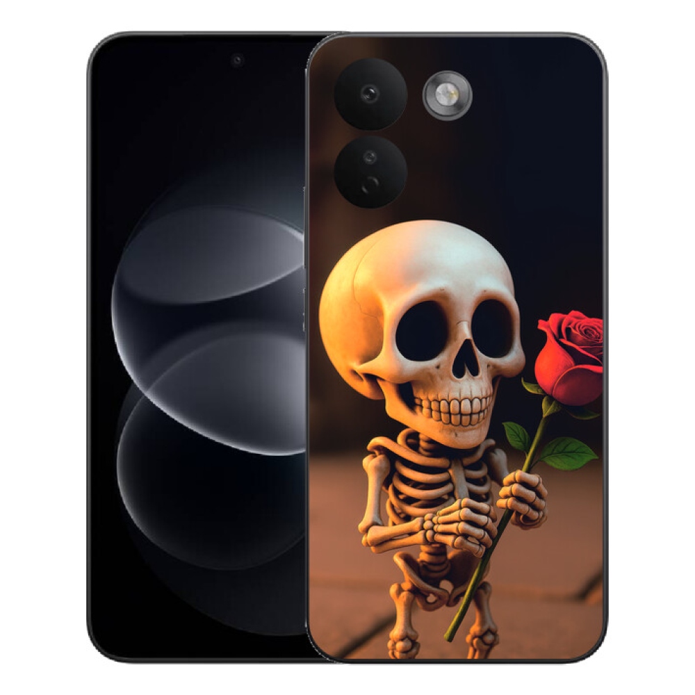 Gélový kryt mmCase na Xiaomi Redmi Note 17 Pro Max 5G - kostlivec s ružou