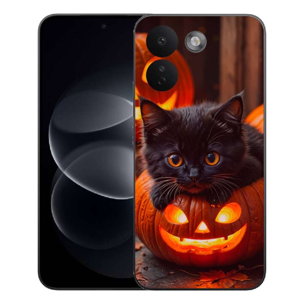 Gélový kryt mmCase na Xiaomi Redmi Note 17 Pro Max 5G - mačiatko a tekvica