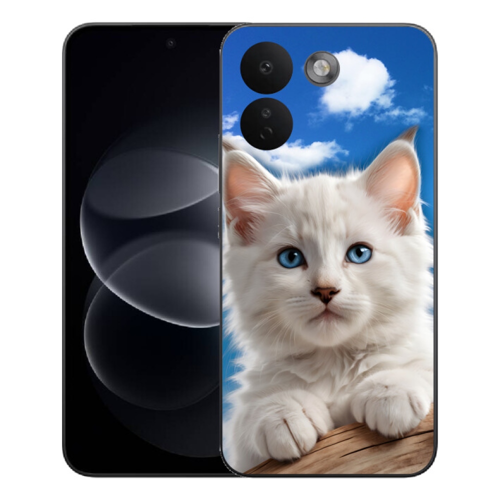 Gélový kryt mmCase na Xiaomi Redmi Note 17 Pro Max 5G - mačiatko a oblaky