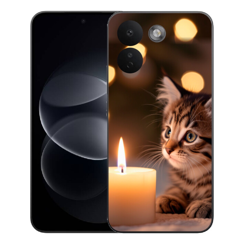 Gélový kryt mmCase na Xiaomi Redmi Note 17 Pro Max 5G - mačiatko a sviečka