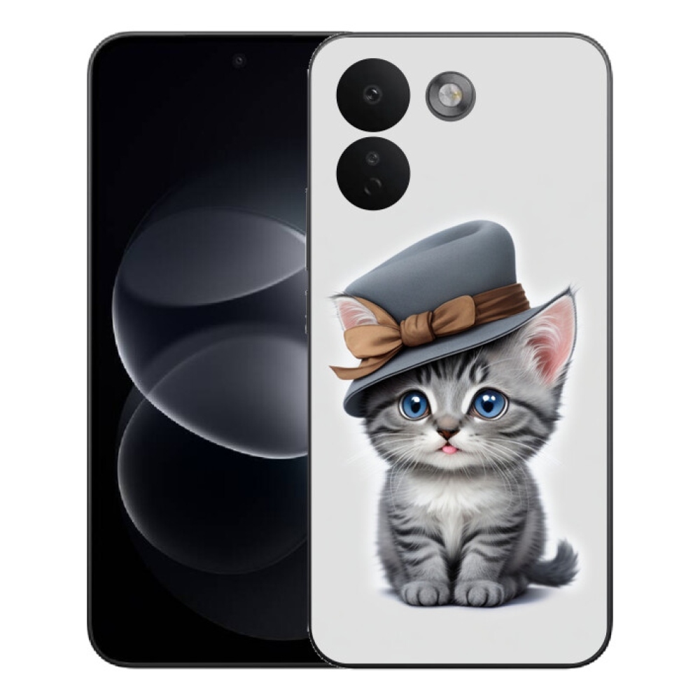 Gélový kryt mmCase na Xiaomi Redmi Note 17 Pro Max 5G - mačiatko s klobúkom