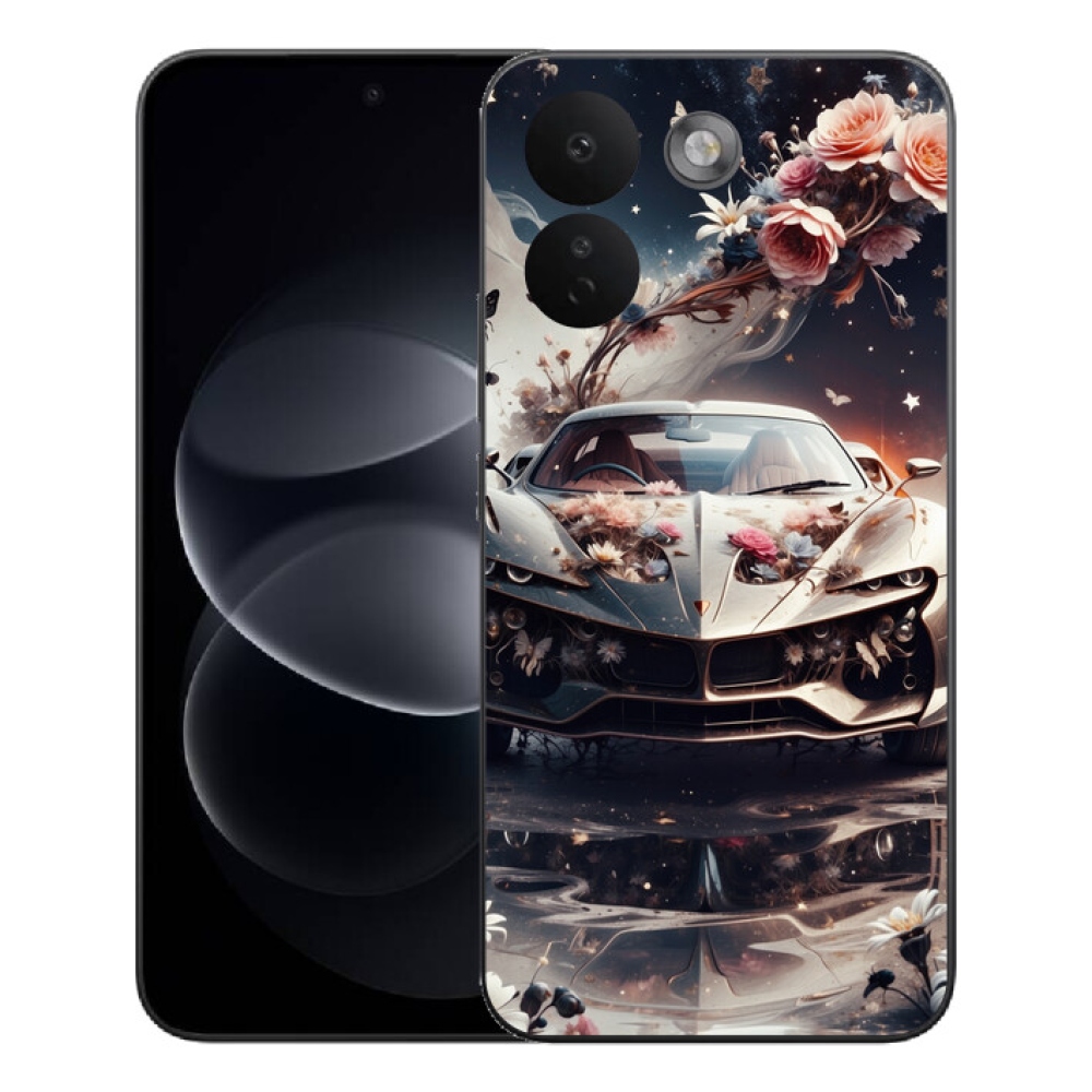 Gélový kryt mmCase na Xiaomi Redmi Note 17 Pro Max 5G - kvetinový športový automobil