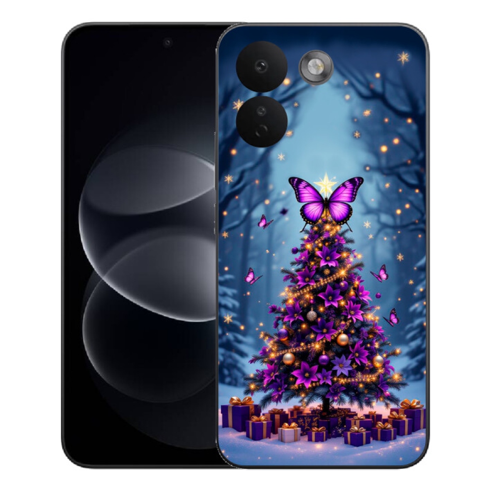 Gélový kryt mmCase na Xiaomi Redmi Note 17 Pro Max 5G - motýlí vianočný stromček