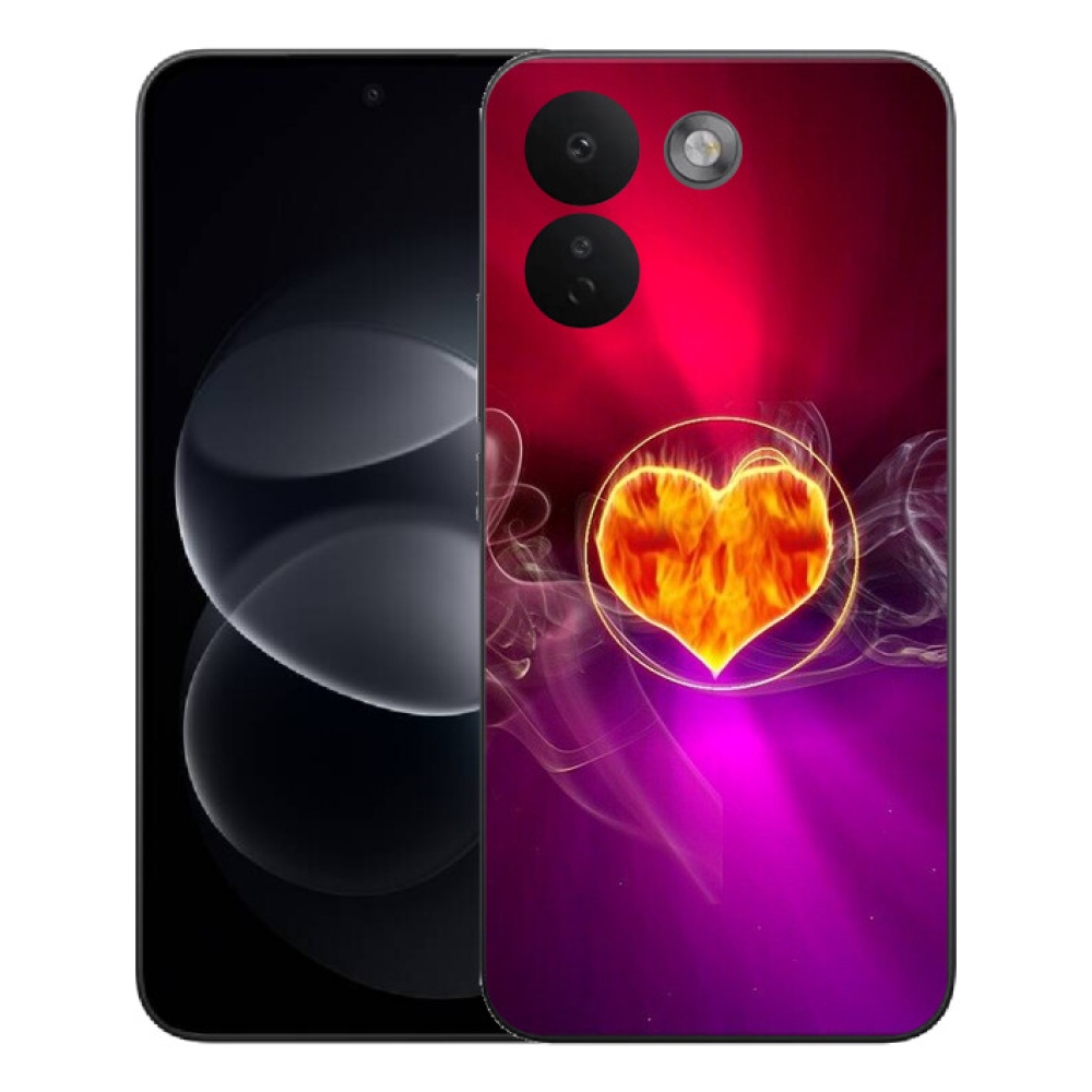 Gélový kryt mmCase na Xiaomi Redmi Note 17 Pro Max 5G - ohnivé srdce