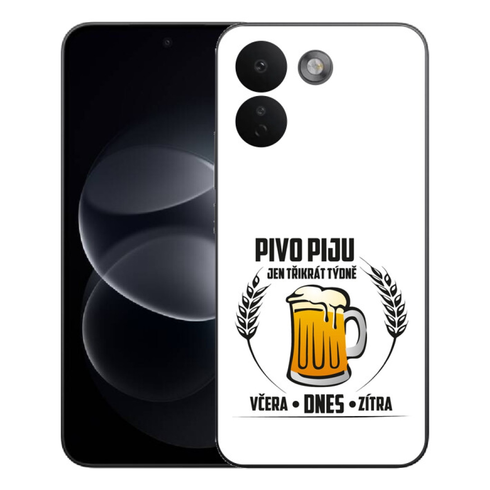 Gélový kryt mmCase na Xiaomi Redmi Note 17 Pro Max 5G - pivný motív biele pozadie