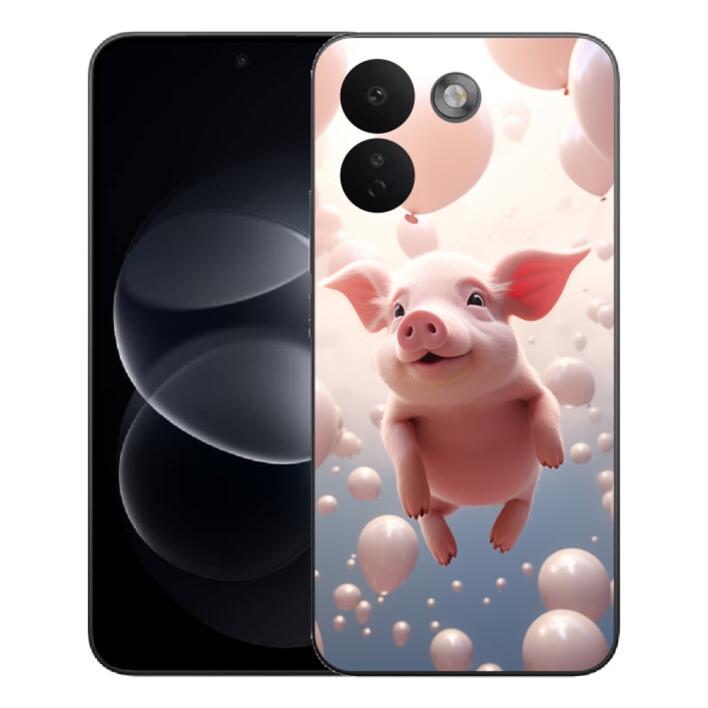Gélový kryt mmCase na Xiaomi Redmi Note 17 Pro Max 5G - prasiatko s balónikmi