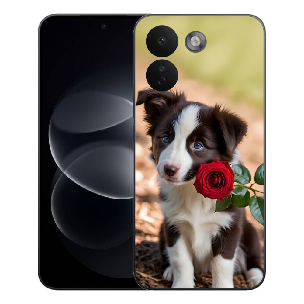 Gélový kryt mmCase na Xiaomi Redmi Note 17 Pro Max 5G - roztomilá border kólia s ružou