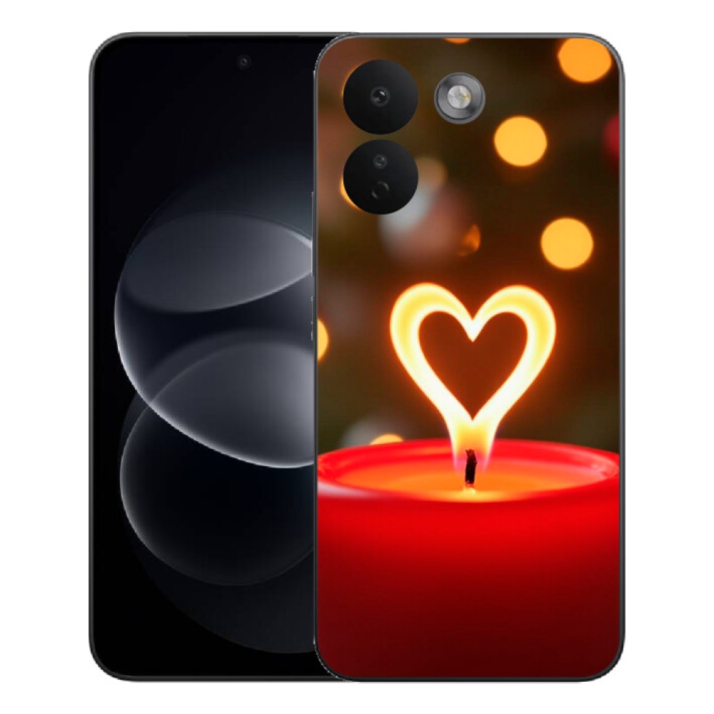Gélový kryt mmCase na Xiaomi Redmi Note 17 Pro Max 5G - srdce z plameňa