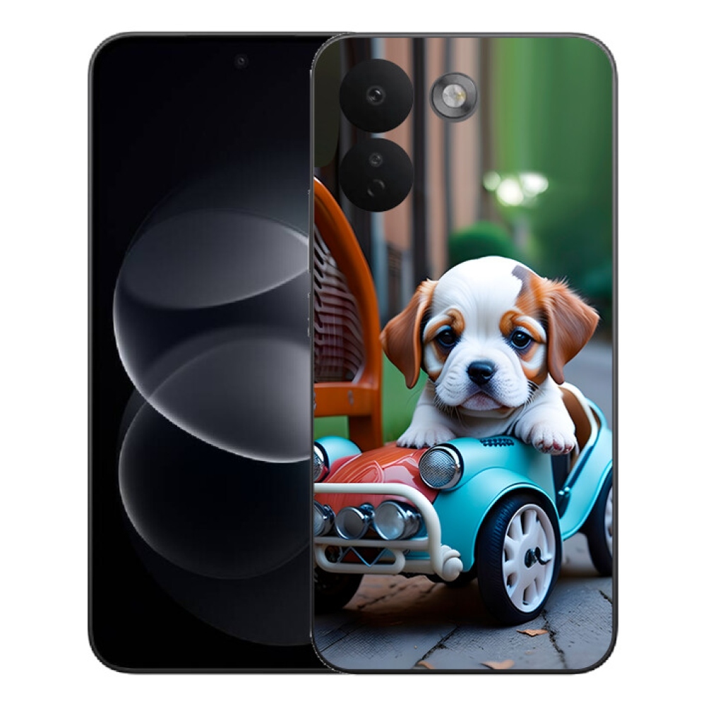 Gélový kryt mmCase na Xiaomi Redmi Note 17 Pro Max 5G - šteňa v retro aute