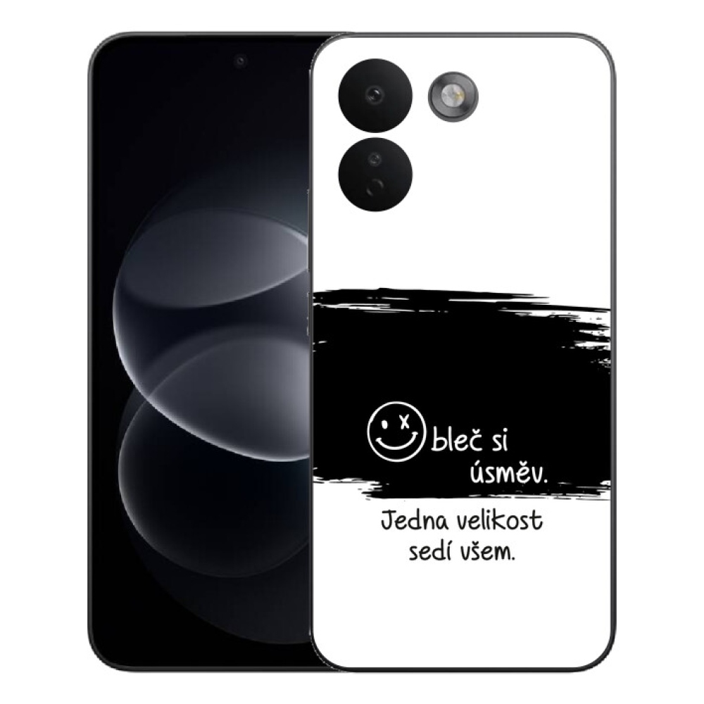 Gélový kryt mmCase na Xiaomi Redmi Note 17 Pro Max 5G - vtipný text 8 čiernobiele pozadie