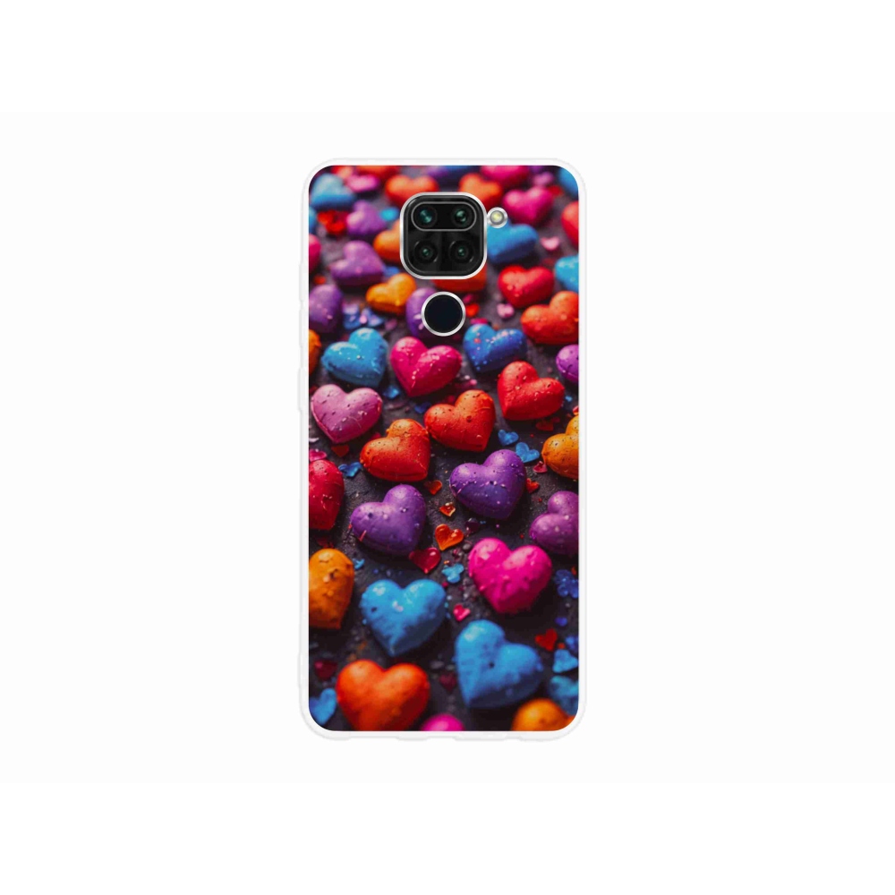 Gélový kryt mmCase na Xiaomi Redmi Note 9 - farebné srdcia