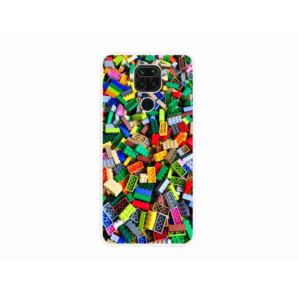 Gélový kryt mmCase na Xiaomi Redmi Note 9 - farebné stavebné kocky