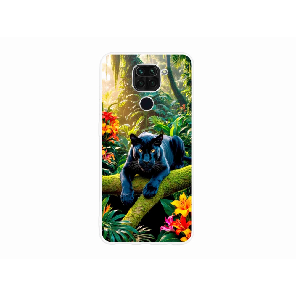 Gélový kryt mmCase na Xiaomi Redmi Note 9 - čierny panter v džungli