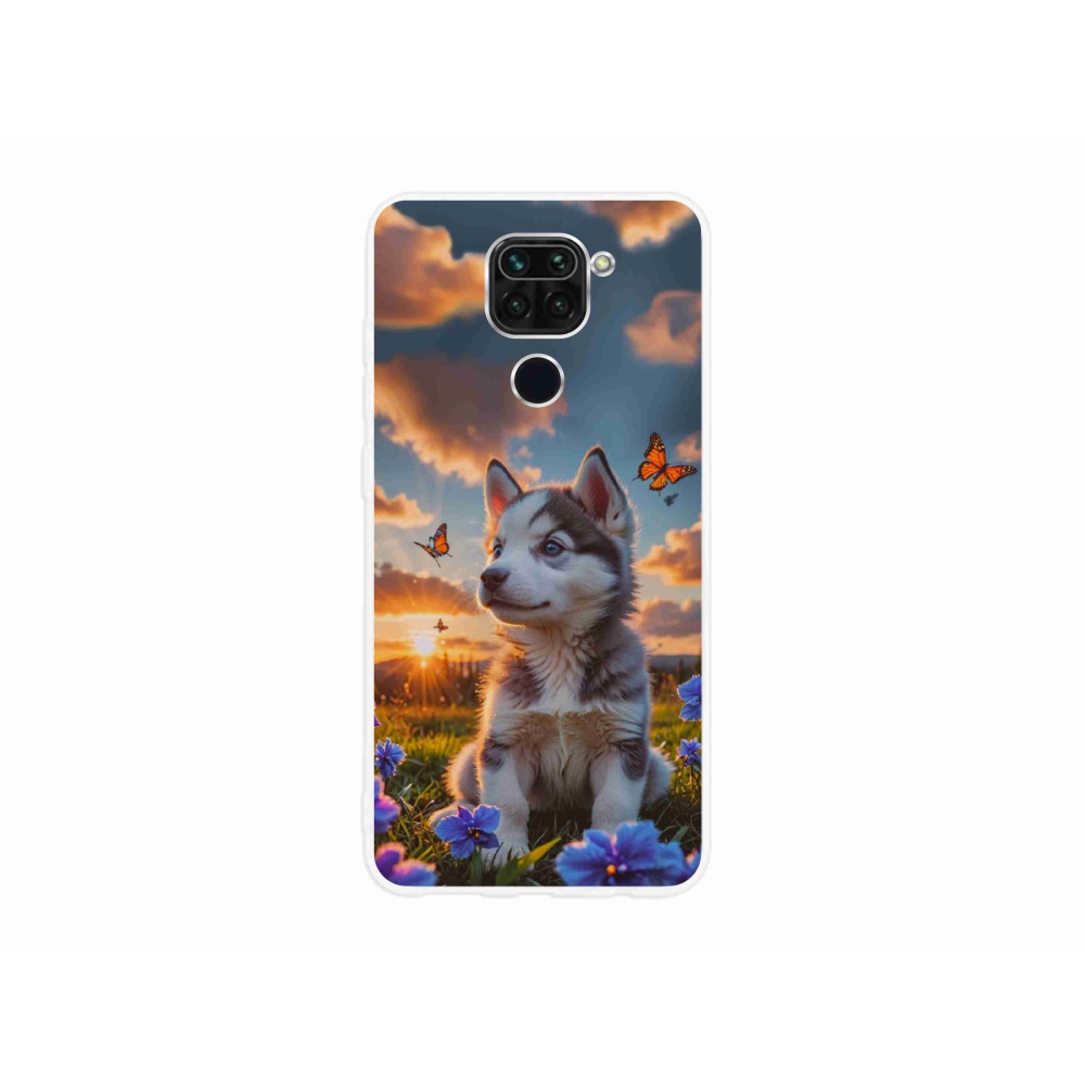 Gélový kryt mmCase na Xiaomi Redmi Note 9 - husky pri západe slnka