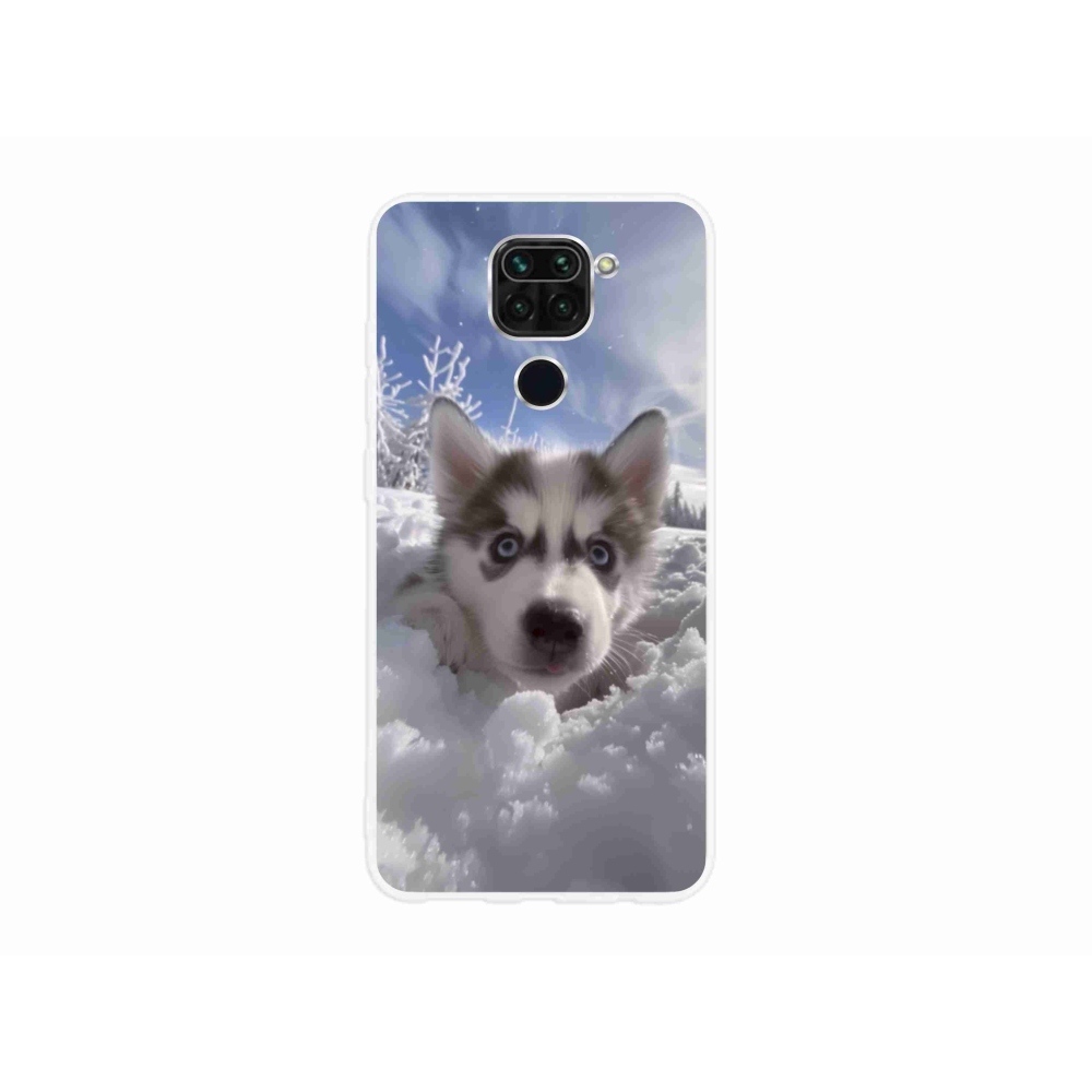Gélový kryt mmCase na Xiaomi Redmi Note 9 - husky v snehu