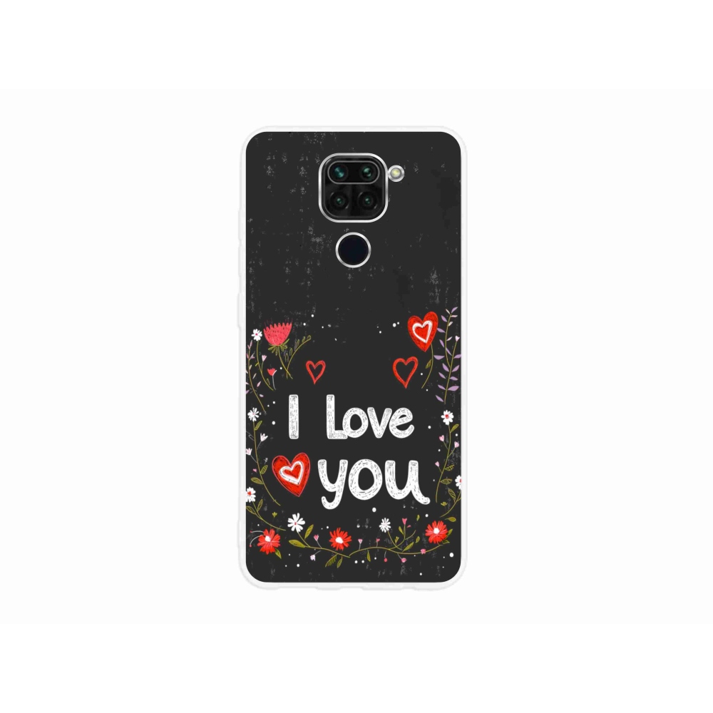 Gélový kryt mmCase na Xiaomi Redmi Note 9 - I love you čierne pozadie