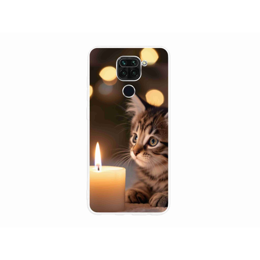 Gélový kryt mmCase na Xiaomi Redmi Note 9 - mačiatko a sviečka