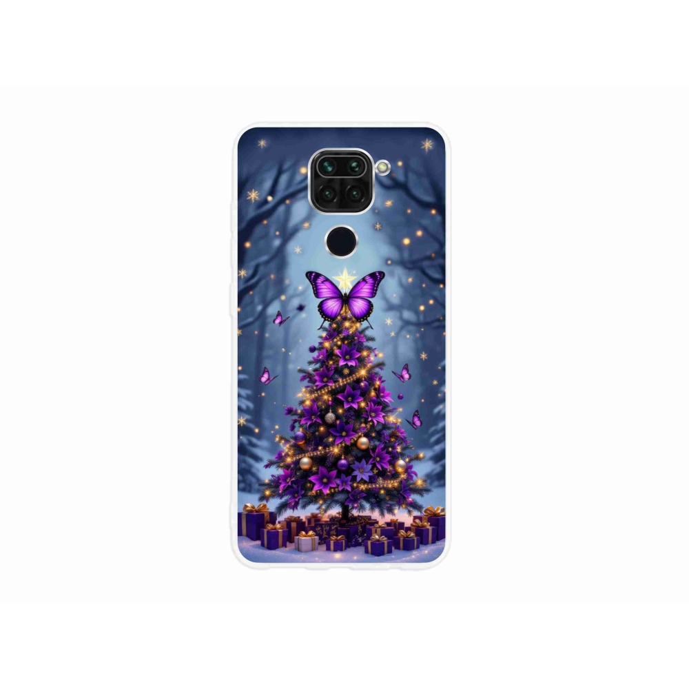 Gélový kryt mmCase na Xiaomi Redmi Note 9 - motýlí vianočný stromček