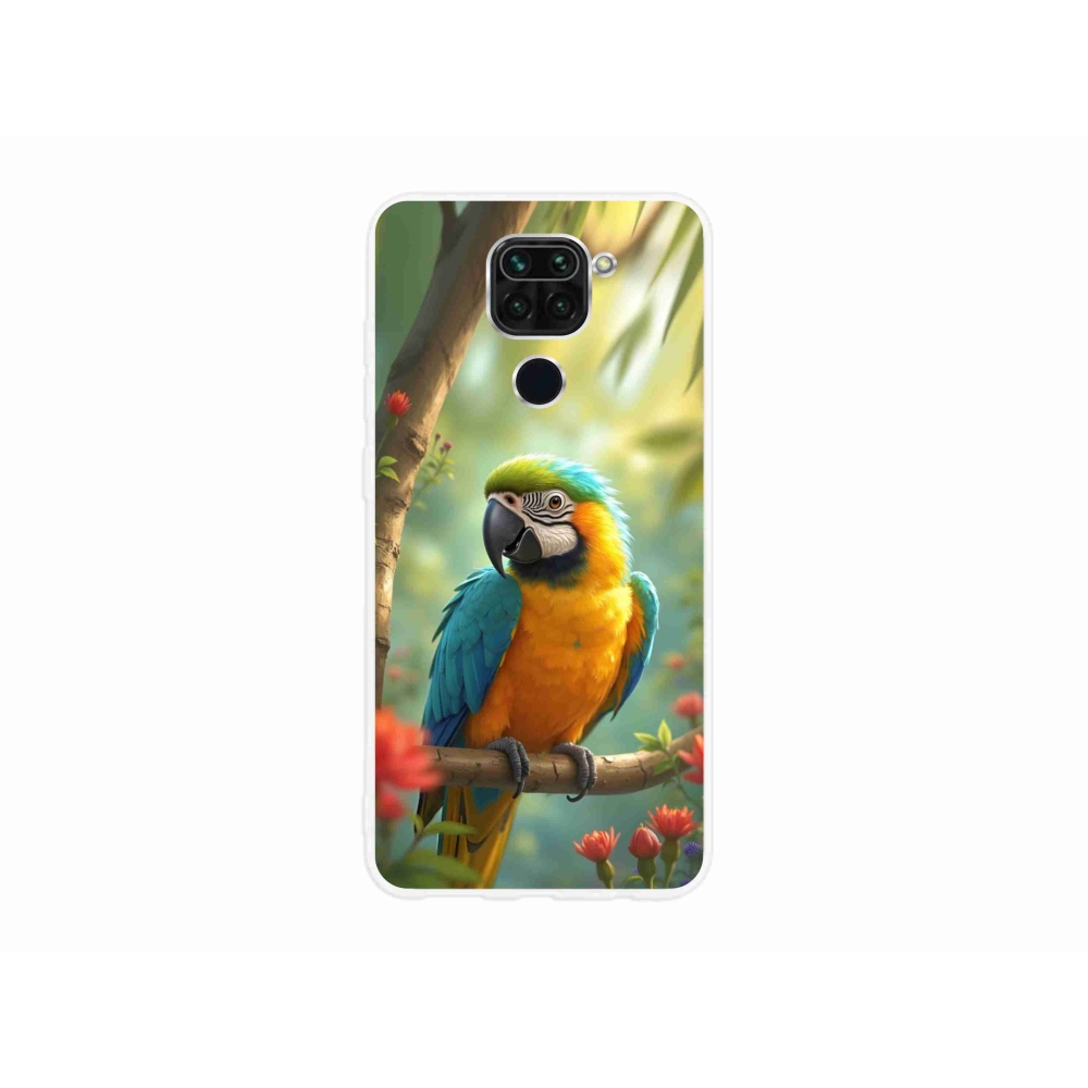 Gélový kryt mmCase na Xiaomi Redmi Note 9 - papagáj ara modrožltá