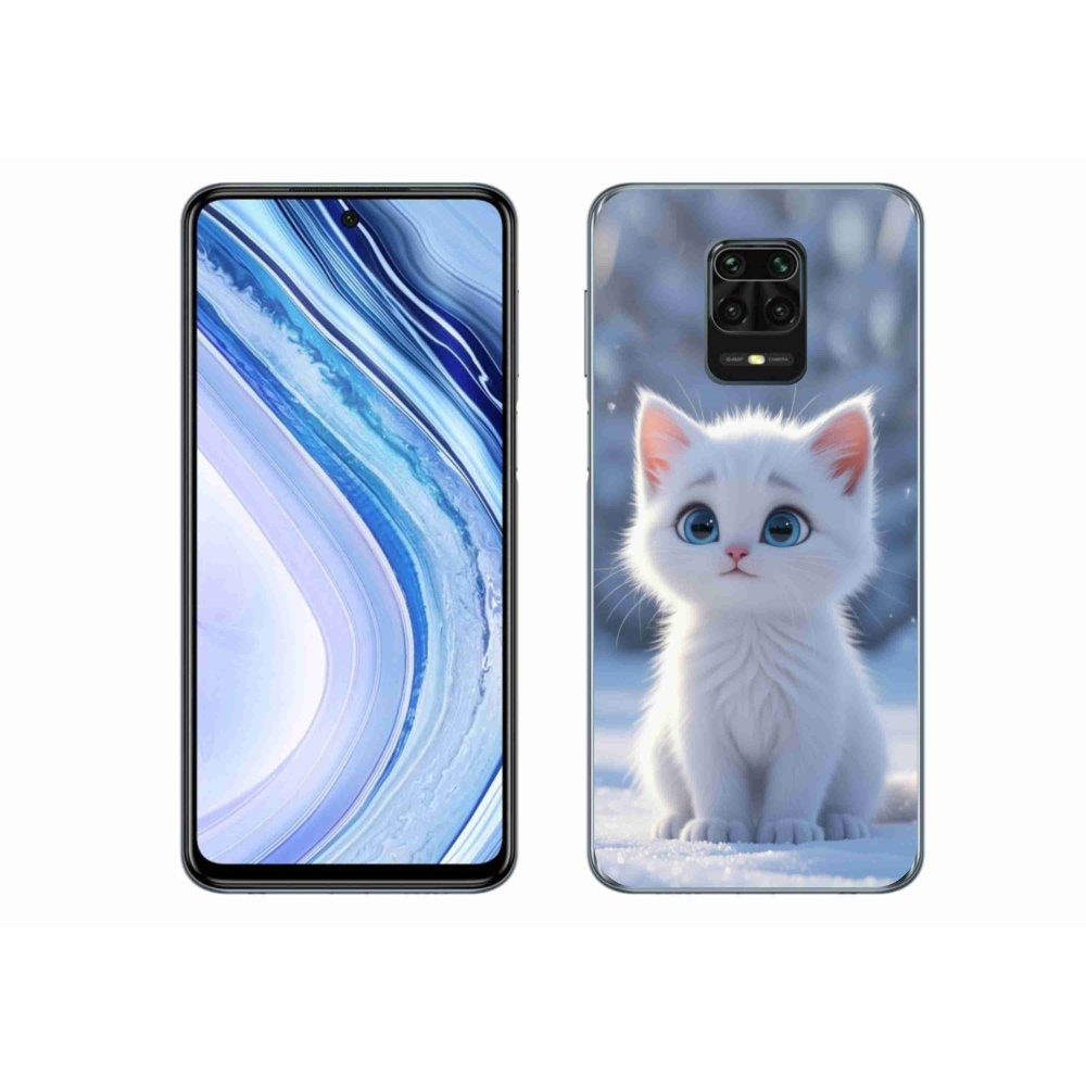 Gélový kryt mmCase na Xiaomi Redmi Note 9 Pro - biele mačiatko 3