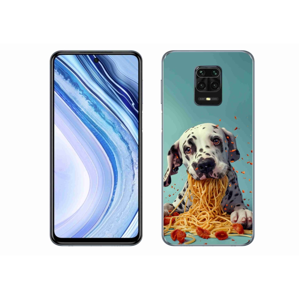 Gélový kryt mmCase na Xiaomi Redmi Note 9 Pro - dalmatín a špagety
