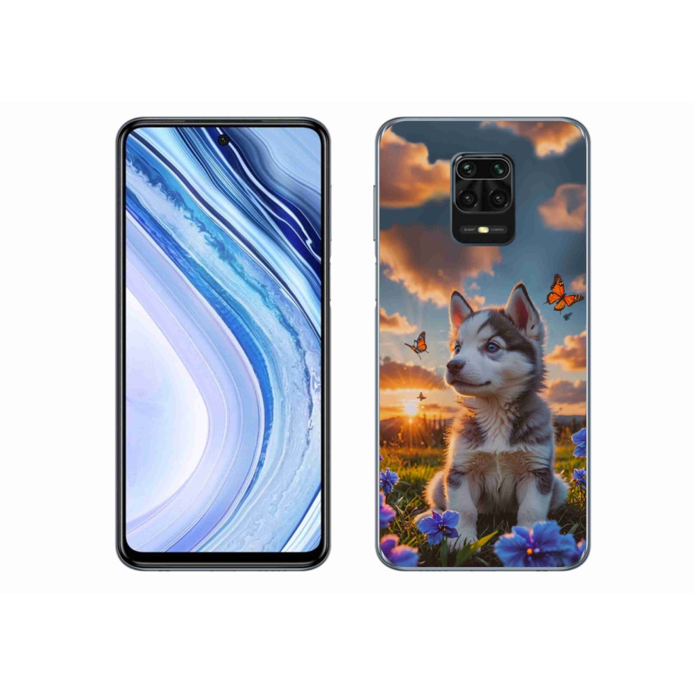 Gélový kryt mmCase na Xiaomi Redmi Note 9 Pro - husky pri západe slnka