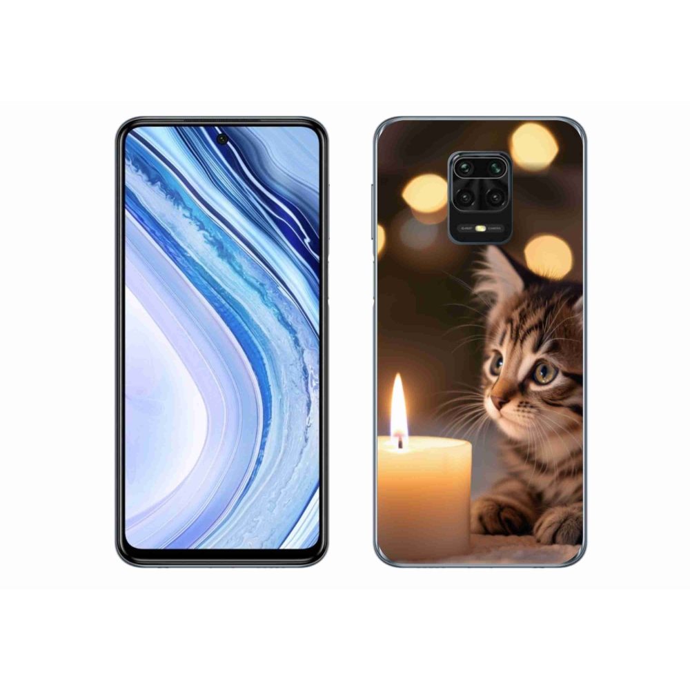 Gélový kryt mmCase na Xiaomi Redmi Note 9 Pro - mačiatko a sviečka