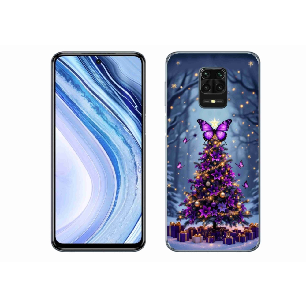 Gélový kryt mmCase na Xiaomi Redmi Note 9 Pro - motýlí vianočný stromček