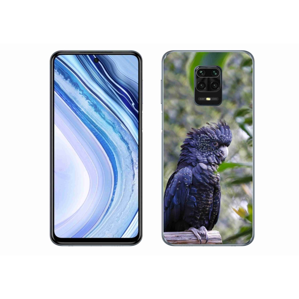 Gélový kryt mmCase na Xiaomi Redmi Note 9 Pro - papagáj kakadu čierny