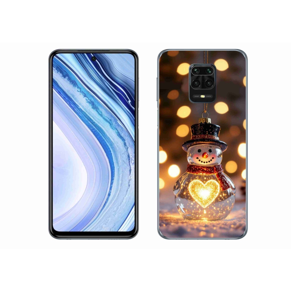 Gélový kryt mmCase na Xiaomi Redmi Note 9 Pro - svietiaci vianočný snehuliak