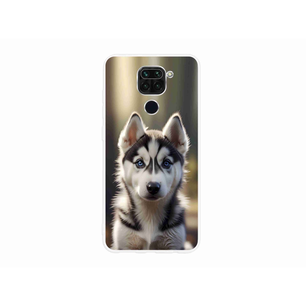 Gélový kryt mmCase na Xiaomi Redmi Note 9 - roztomilý sibírsky husky