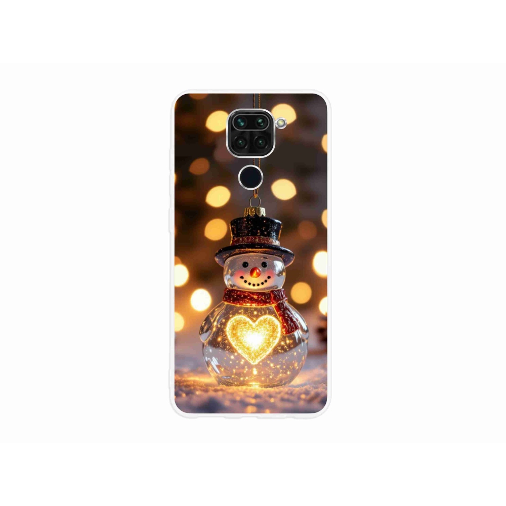 Gélový kryt mmCase na Xiaomi Redmi Note 9 - svietiaci vianočný snehuliak