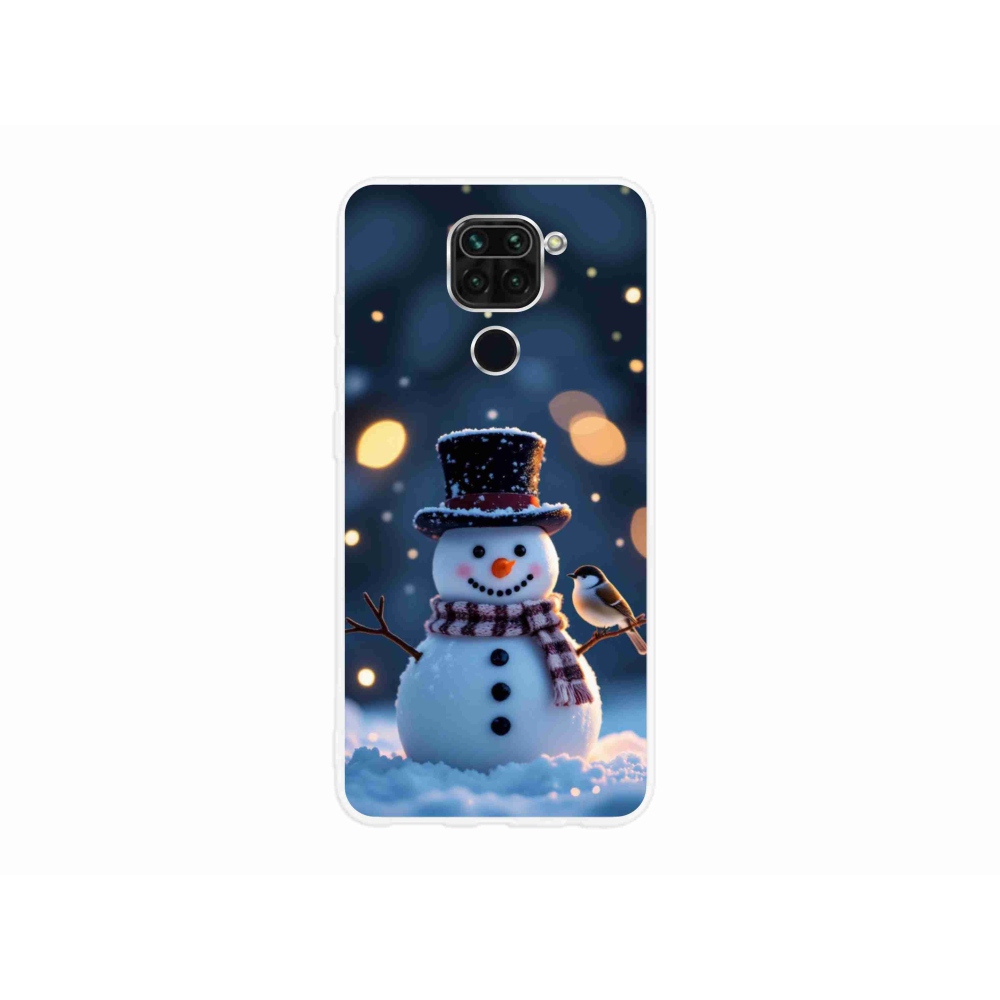 Gélový kryt mmCase na Xiaomi Redmi Note 9 - vianočný snehuliak