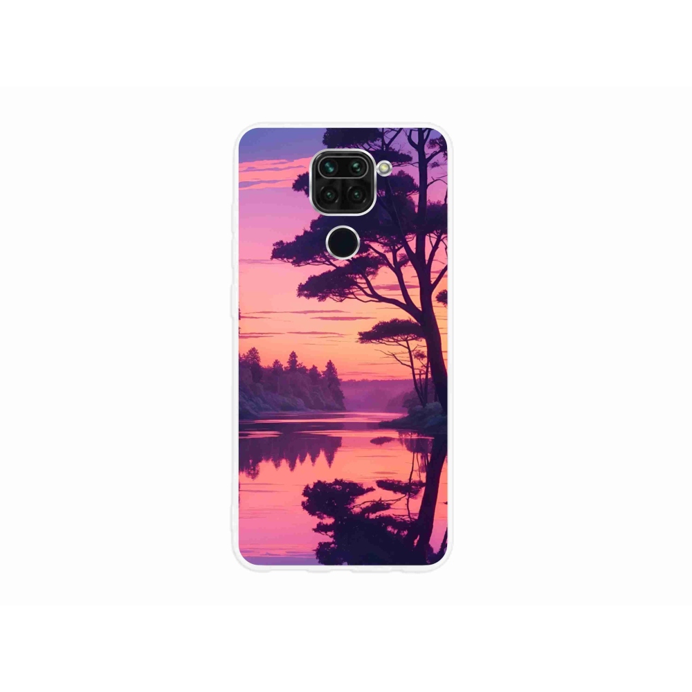 Gélový kryt mmCase na Xiaomi Redmi Note 9 - západ slnka nad jazerom