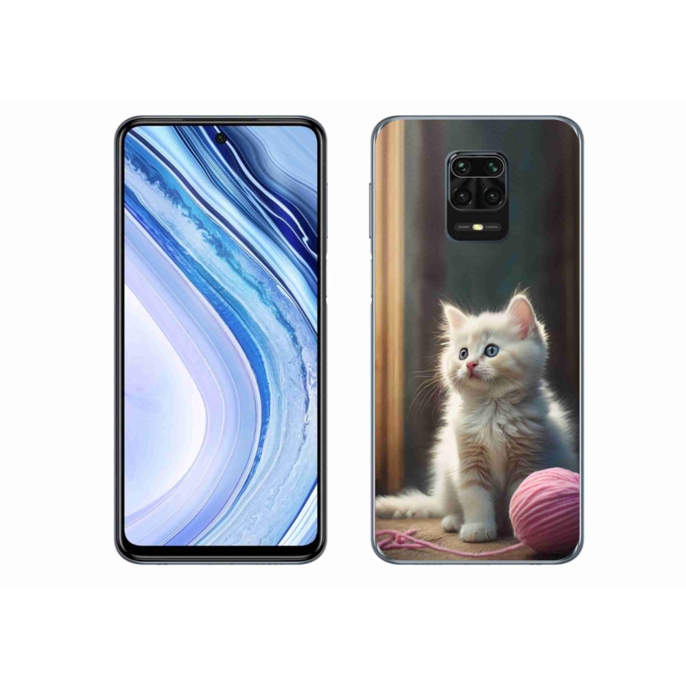 Gélový kryt mmCase na Xiaomi Redmi Note 9S - biele mačiatko 2