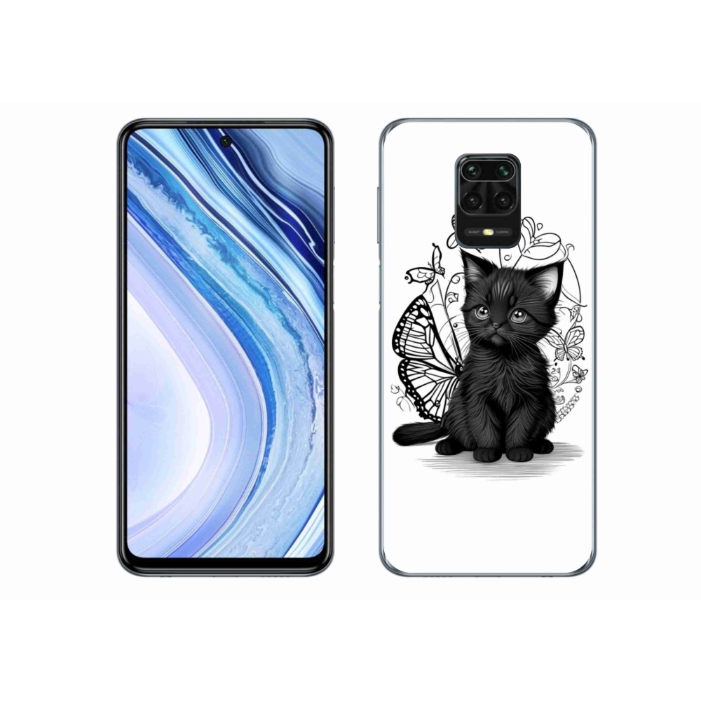 Gélový kryt mmCase na Xiaomi Redmi Note 9S - čierne mačiatko
