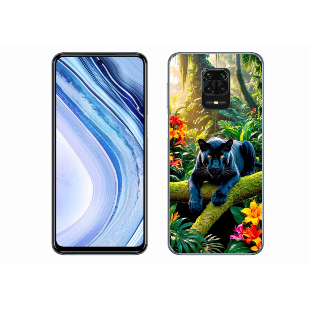 Gélový kryt mmCase na Xiaomi Redmi Note 9S - čierny panter v džungli