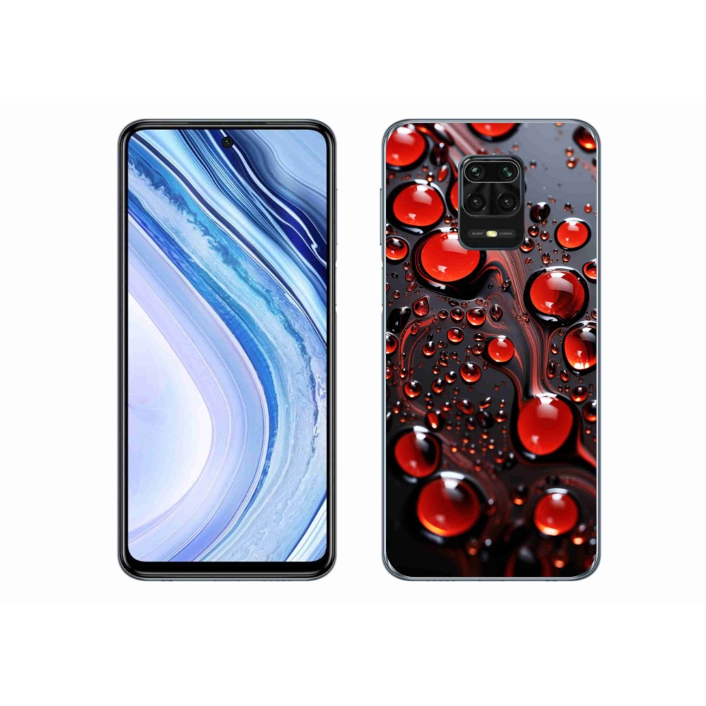 Gélový kryt mmCase na Xiaomi Redmi Note 9S - červené kvapky 2
