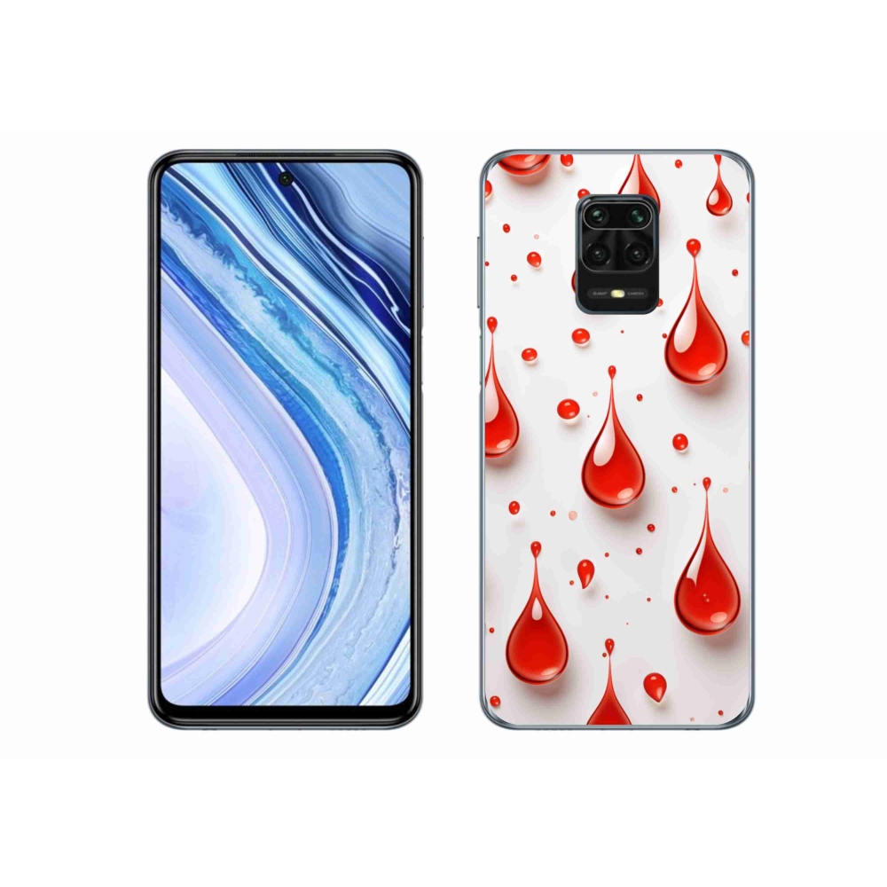 Gélový kryt mmCase na Xiaomi Redmi Note 9S - červené kvapky