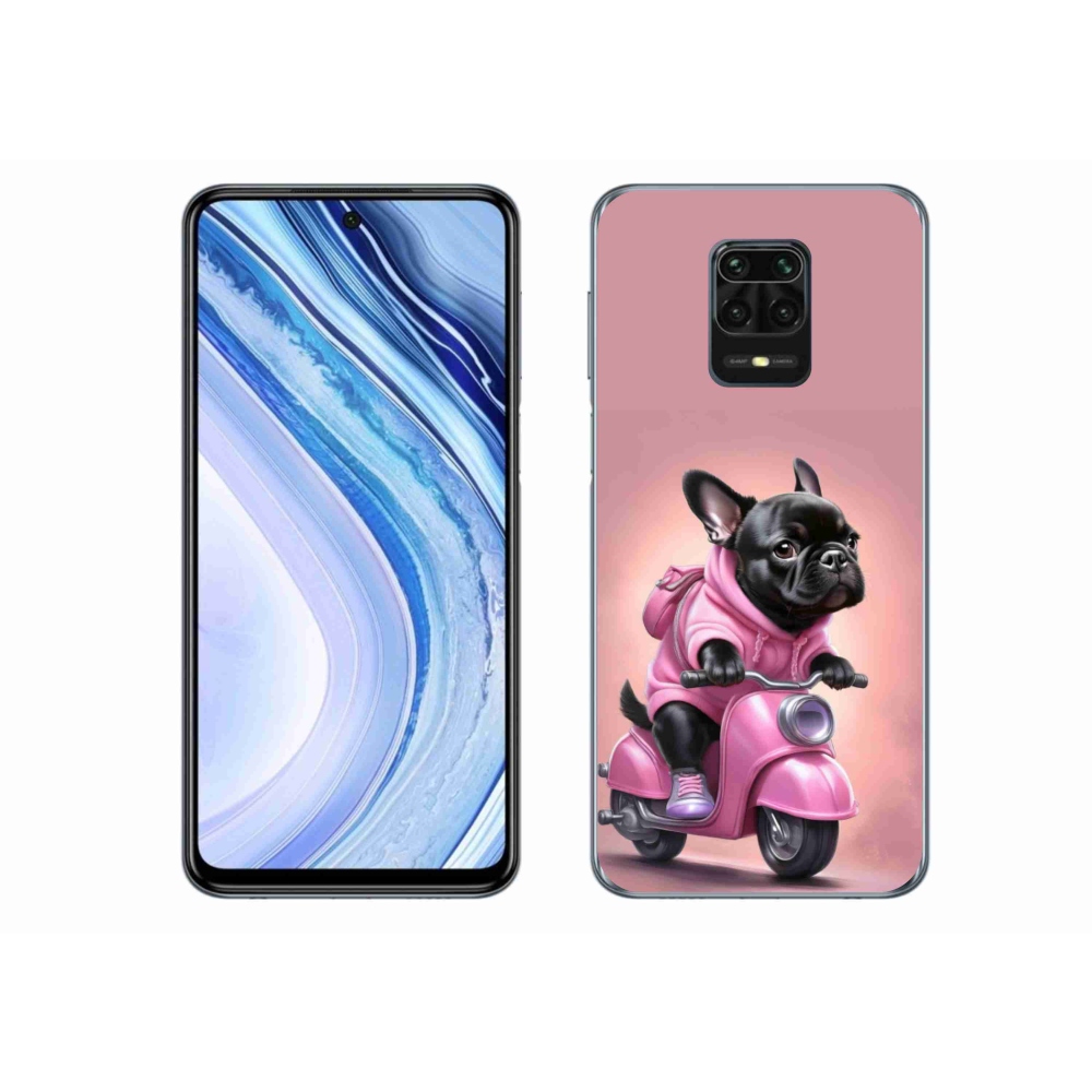 Gélový kryt mmCase na Xiaomi Redmi Note 9S - francúzsky buldoček na skútri