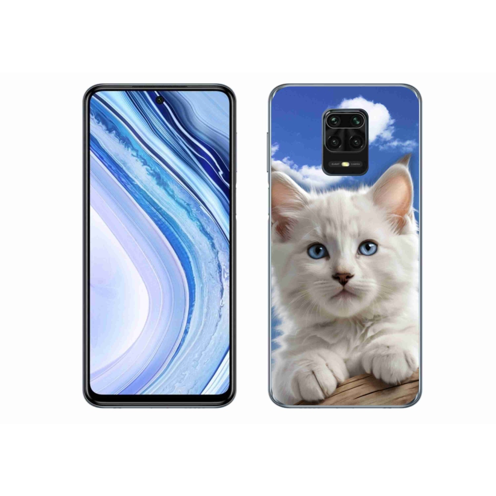 Gélový kryt mmCase na Xiaomi Redmi Note 9S - mačiatko a oblaky