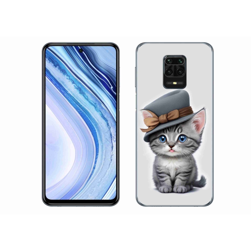 Gélový kryt mmCase na Xiaomi Redmi Note 9S - mačiatko s klobúkom