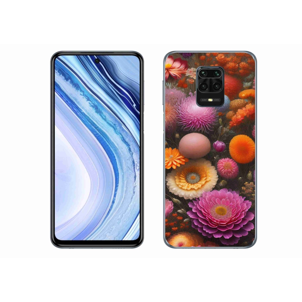 Gélový kryt mmCase na Xiaomi Redmi Note 9S - kvetinová kompozícia