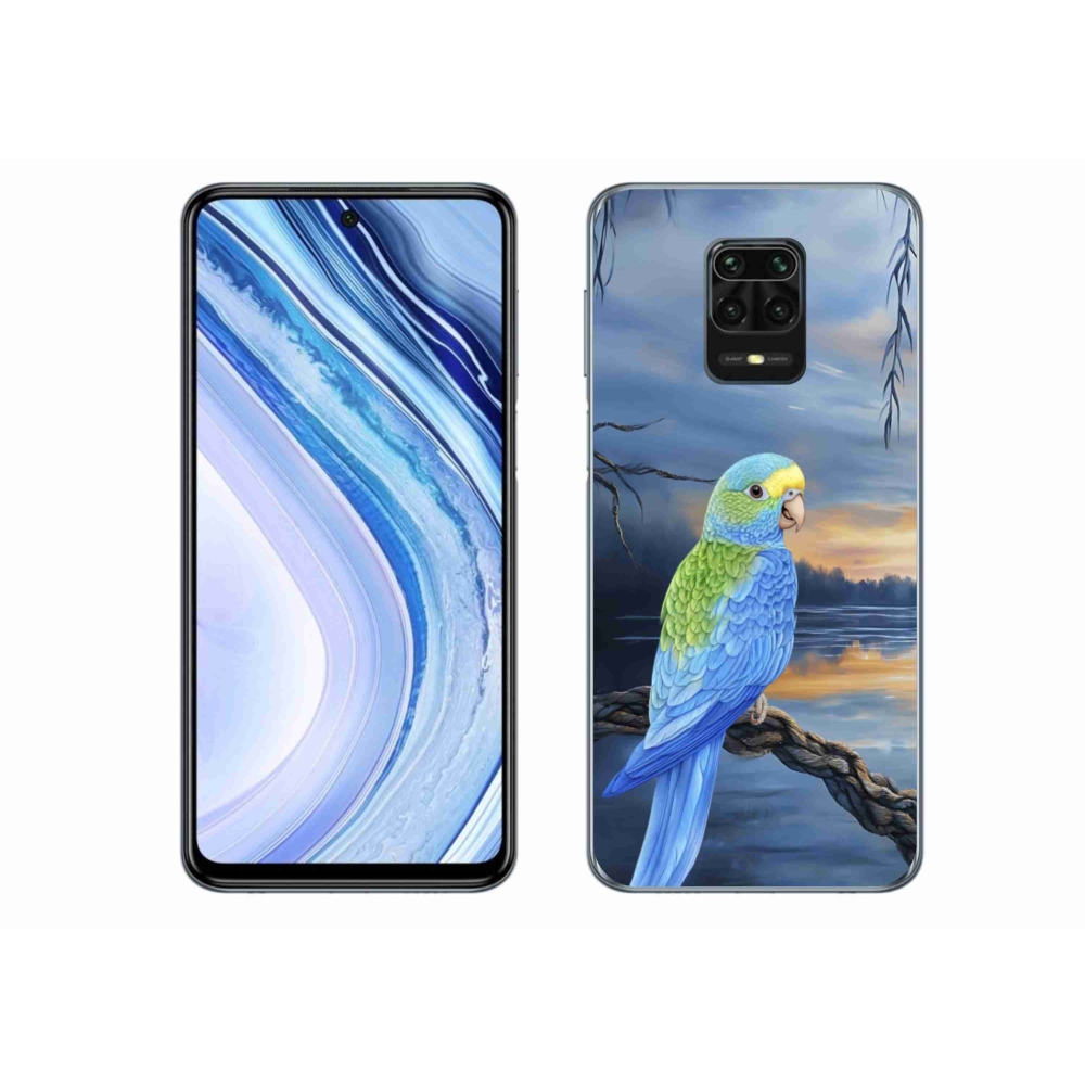 Gélový kryt mmCase na Xiaomi Redmi Note 9S - modrý papagáj
