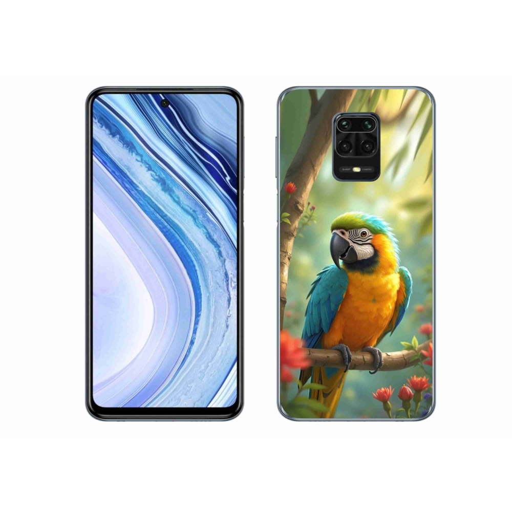 Gélový kryt mmCase na Xiaomi Redmi Note 9S - papagáj ara modrožltá