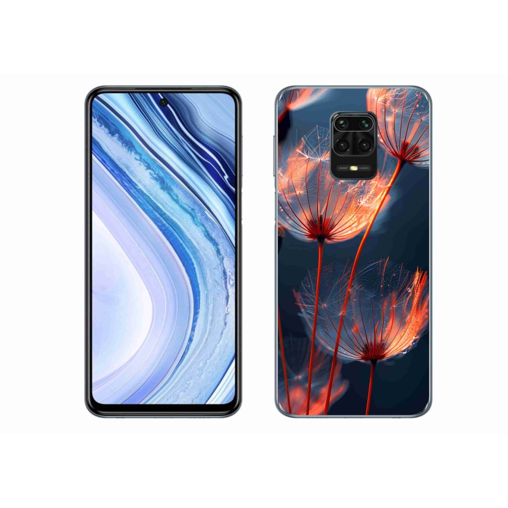 Gélový kryt mmCase na Xiaomi Redmi Note 9S - svetielkujúca páperie